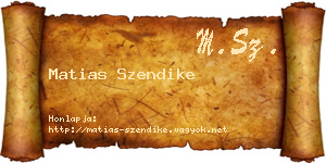 Matias Szendike névjegykártya